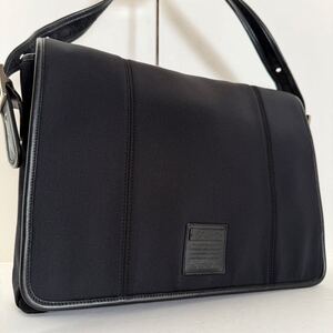 1円~ 極美品/ コーチ COACH メッセンジャーバッグ ショルダーバッグ クロスボディ ボディバッグ 斜め掛け 黒 ブラック メンズ レディース