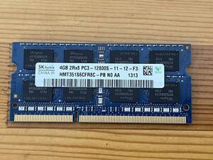 【中古動作品】ノートパソコン用メモリ SKHynix HMT351S6CFR8C PC3-12800 4GB×1枚