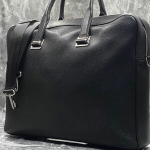 1円【極美品/現行】Dunhill ダンヒル カドガン 2way ビジネスバッグ トートバッグ ショルダー ブリーフケース オールレザー メンズ 黒色