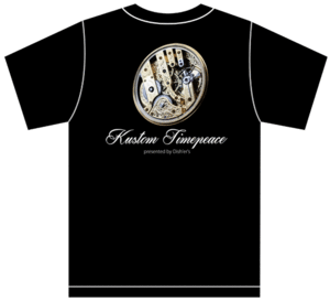 サイズが選べる Kustom Timepeace Tシャツ黒 19 S/M/L/XL カスタム時計 懐中時計 文字盤 エングレービング