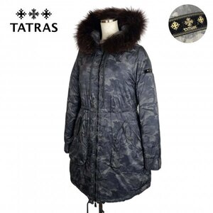 ★美シルエット★ TATRAS CARNA タトラス カルナ ラクーンファー モッズダウンコート 迷彩 カモフラ グレー系 02サイズ M