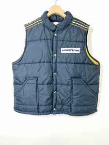 ヴィンテージ GOOD YEAR OFFICAL グッドイヤー オフシャル USA製 GY VEST レーシング ベスト XL ダウンベスト NVY ジャケット