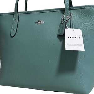 1円～【未使用】入手困難品 コーチ COACH トートバッグ ビジネスバッグ ブリーフケース 2way レザー メンズ レディース グリーン