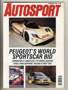 【c4866】90.2.15 AUTOSPORT／デイトナのマーチン・ブランドル、プジョー905、シングルシーター・レーシング、…