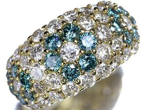 IRL14117SS初売り【1円～】新品【RK宝石】《Diamond》極上ブルーダイヤ 1.11ct 極上ダイヤ 2.00ct K18 超高級リング ブルーダイヤ パヴェ