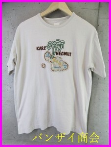 【送料300円可】1290s2◆良品です◆日本製◆Karl Helmut カールヘルム ロゴ刺繍 半袖Tシャツ L/カットソー/ジャケット/ニット/ピンクハウス