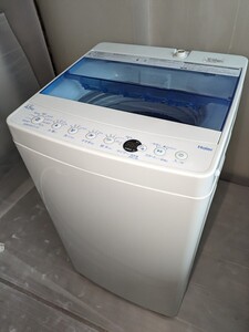 ★福岡市及び福岡県内一部地域限定★2019年製 Haier 洗濯機 ホワイト 4.5kg JW-C45FK／ハイアール 白 一人暮らし 単身 生活 家電 衣類 水色