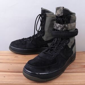 z6089 ナイキ スペシャル フィールド エアフォース1 ハイ US10 28.0cm/黒 緑 NIKE SF AIRFORCE1 AF1 メンズ スニーカー 中古