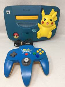 NY-345 動作品 Nintendo 任天堂 ニンテンドー64 ピカチュウ Pikachu NUD-101(JPN) ブルー×イエロー コントローラー付