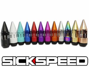 SICKSPEED M12xP1.5 2分割 ハイブリッドナット 20本 スパイク 75mm ロックナット ホイールナット アルミ+スチール JDM USDM シックスピード