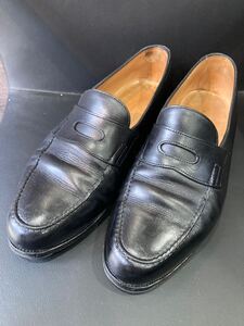 JOHN LOBB ジョンロブ　 LOPES ロペス 4395 ローファー ブラック ビジネスシューズ 黒 レザー 靴 革靴 コインローファー 8 1/2 E