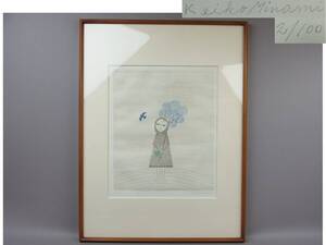 【骨董・絵画】★銅版画 南桂子★★風船と少女 fk099sl.0 版画家 リトグラフ 額装