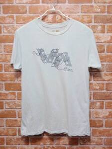 送料込・USED ルーカ RVCA ANP ロゴプリント半袖Tシャツ 灰 Sサイズ