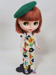 Doll Dressing*ハンドメイド ネオブライス サイズお洋服セット人形/アウトフィット/衣装/オーバーオール/Tシャツ/帽子/ドール服/昭和レトロ