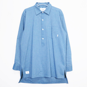 WTAPS ダブルタップス 18SS KULTUR LS 01/SHIRT.PORA.CHAMBRAY.COOL MAX ロングスリーブ シャンブレー シャツ インディゴ 長袖 長丈 deck