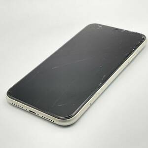 中古 ジャンク品扱い 画面割れ Apple アップル iPhone 11 64GB ホワイト SIMロック解除済み SIMフリー 1円 から 売り切り