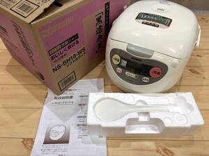 ○ 【未使用保管品】象印 ZOJIRUSHI マイコン炊飯ジャー NS-SH10-WS ソフトホワイト 5.5合炊き 炊飯器 ○K01-0116