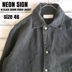 NEON SIGN W BLACK DENIM COACH JACKET