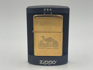 2412021808203 ZIPPO ジッポ ライター オイルライター CAMEL キャメル BRADFORD.PA. ゴールド 喫煙具 火花確認済み 現状品 中古