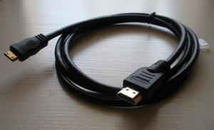 送料無料　Mini HDMI to HDMI 1080P 変換ケーブル オスーオス V1.3 HDMI Type C 1.5m ブラック