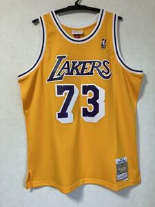 【美品】 NBA LAKERS RODMAN #73 デニス・ロッドマン Mitchell&Ness ミッチェルアンドネス ロサンゼルス・レイカーズ ユニフォーム