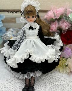 *Forget-me-not*てしごとや☆送無☆フリフリメイドさん☆ジェニーサイズ☆handmade☆一点物☆