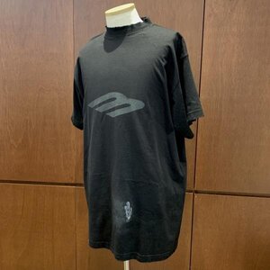 BALENCIAGA バレンシアガ グラフィック Tシャツ ブラック 黒 Lサイズ オーバーサイズ 787349TQVU4 ロゴ トップス メンズ 管理RY24003409