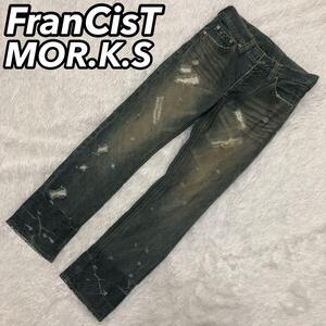 FranCisT MOR.K.S フランシストモークス デニムパンツ ジーンズ Gパン ズボン ダメージ加工 サイズ2 ブルー メンズ 男性