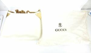 アンティーク　グッチワンショルダーバッグ アイボリー ハイブランド　袋付き GUCCI □80 /G630CS