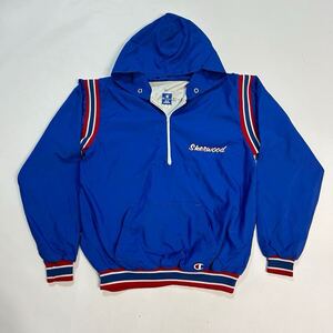 90s USA製 CHAMPION ハーフジップ ナイロン プルオーバー ジャケット L ビッグサイズ WARRIORS チャンピオン アノラックパーカー / 80s 70s