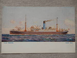 The Blue Funnel Line ブルーファンネルライン「T.S.S. NESTOR」外国客船絵画絵葉書 BC153