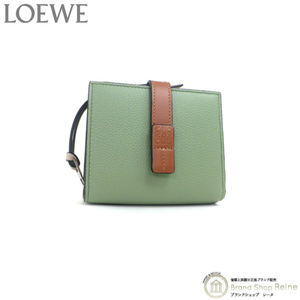 ロエベ （LOEWE） コンパクト ジップ ウォレット ストラップ 二つ折り 財布 C660Z41X01 Rosemary/Tan（新品）