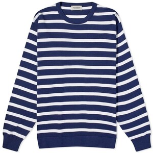 JOHN SMEDLEY ジョン スメドレーTELLER STRIPE ストライプ CREW NECK KNIT クルーネック ニット SWEATER セーター SEA ISLAND 新品　未使用