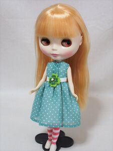 Doll Dressingハンドメイド ネオブライス サイズお洋服セット人形/アウトフィット/衣装/水玉ワンピース/ドレス/靴下/ドール服/ベルトblythe