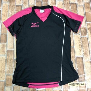 MIZUNO ミズノ レディース ラグラン ロゴプリント ドライ Tシャツ MB 黒ピンク