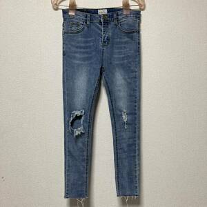 WAWA jeans ダメージスキニーデニムパンツ サイズ55 レディース ライトブルー 送料230円