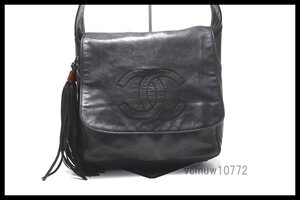 希少美中古■CHANEL 5番台 デカココ フリンジ レザー ショルダーバッグ シャネル■1107oo736-5K