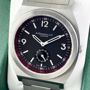 【1円〜】Dunhill ダンヒル 腕時計 ダンヒリオン メンズ 8034 スモセコ ブラック文字盤 ラウンドフェイス 正規品
