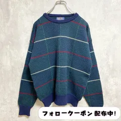 古着　used　70s　PENDLETON　ペンドルトン　長袖チェック柄ニット　セーター　USA製　ヴィンテージ　ネイビー