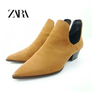 ZARA TRAFALUC ブーツ ブーティー ポインテッドトゥ ヌバック 36