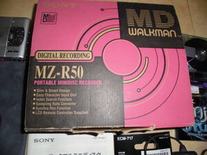 ソニーMDプレーヤーMZ-R50とエレクトリックコンデンサーマイクECM717、ジャンク