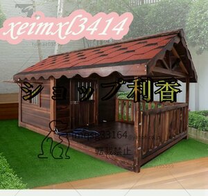 木製 犬小屋ドッグハウス 室外 ドアと窓付きの犬用犬小屋 ホームタウン ドッグハウス テラス 屋内と屋外での使用に隆起屋根付き