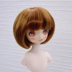 ドールウィッグ 7〜8インチ ボブヘア ライトブラウン ストレート SD BJD