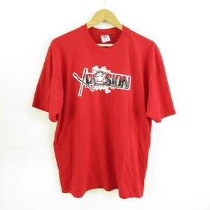 JERZEES カットソー Tシャツ 半袖 プリント 赤 XL *T253 メンズ