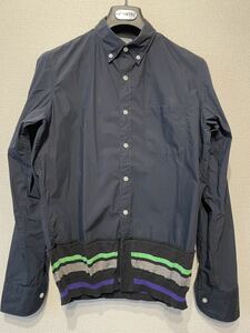 kolor ニット ドッキング シャツ ブラック size2 / sacai 長袖シャツ