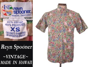 90sビンテージ ReynSpooner ビキニタグ 小花フラワー柄 アロハ USAアメリカHawaii製vintageレインスプーナoldサンサーフ model 