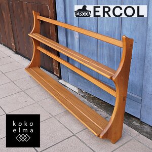 ercol アーコール エルム材 ウォールシェルフ 壁掛けラック 飾り棚 北欧スタイル ヴィンテージ 英国アンティーク 木製 イギリス DB308