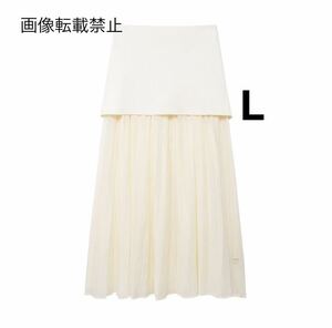 vintage ヴィンテージ レトロ プリーツ 切り替え フレアスカート ボトムス Lサイズ レディース★ZARA 好きな方に★夏新作 新品未使用★