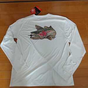 Simms SOLAR TECH TEE LS　Rainbow Trout White シムス　クルーネック　長袖フィッシングシャツ US:M　JP:L