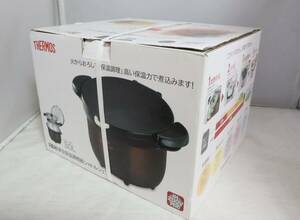 ⑧新品 未開封THERMOSサーモス/真空 保温 調理器シャトルシェフKBG-3000/3.0L/IH200V対応/3~5人用/クリア ブラウンCBW